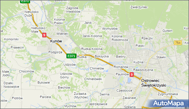 mapa Boksycka, Boksycka na mapie Targeo