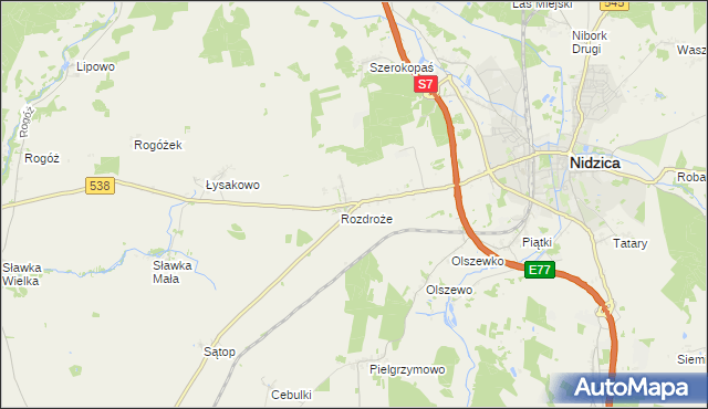 mapa Rozdroże Kolonia, Rozdroże Kolonia na mapie Targeo