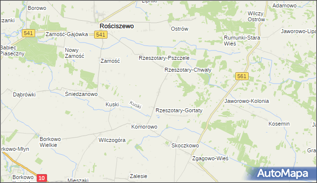 mapa Rzeszotary-Stara Wieś, Rzeszotary-Stara Wieś na mapie Targeo