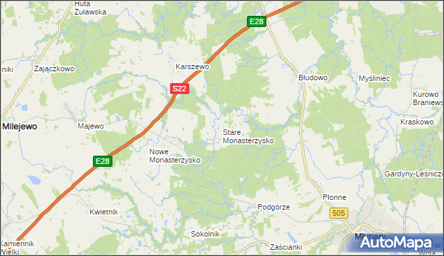 mapa Stare Monasterzysko, Stare Monasterzysko na mapie Targeo