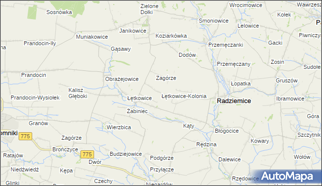 mapa Łętkowice-Kolonia, Łętkowice-Kolonia na mapie Targeo