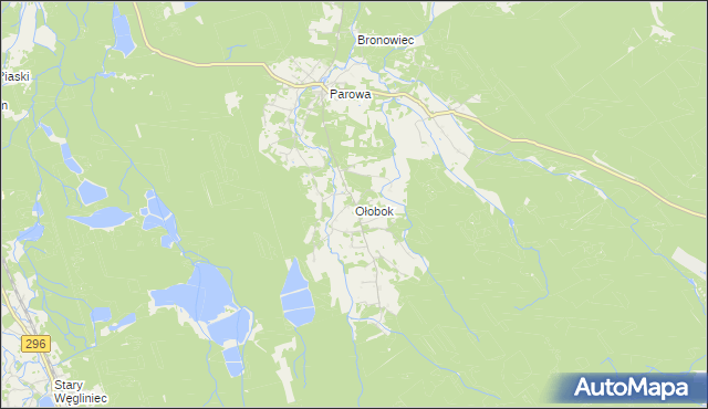 mapa Ołobok gmina Osiecznica, Ołobok gmina Osiecznica na mapie Targeo