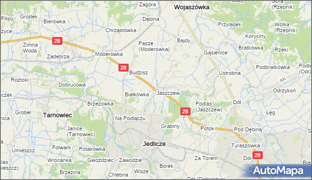 mapa Jaszczew, Jaszczew na mapie Targeo