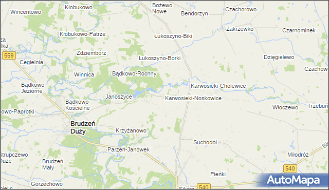 mapa Karwosieki-Noskowice, Karwosieki-Noskowice na mapie Targeo