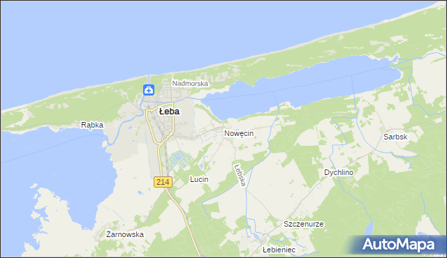 mapa Nowęcin, Nowęcin na mapie Targeo