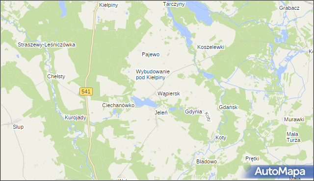 mapa Wąpiersk, Wąpiersk na mapie Targeo
