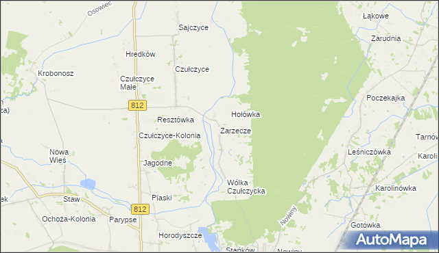 mapa Zarzecze gmina Chełm, Zarzecze gmina Chełm na mapie Targeo