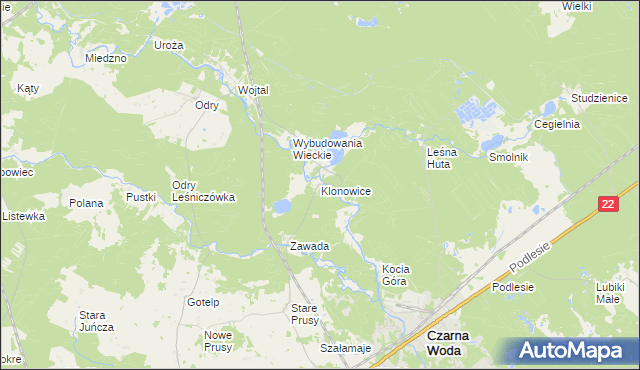 mapa Klonowice, Klonowice na mapie Targeo