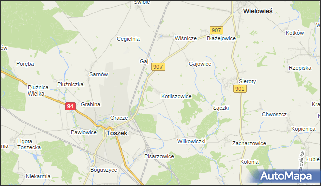 mapa Kotliszowice, Kotliszowice na mapie Targeo