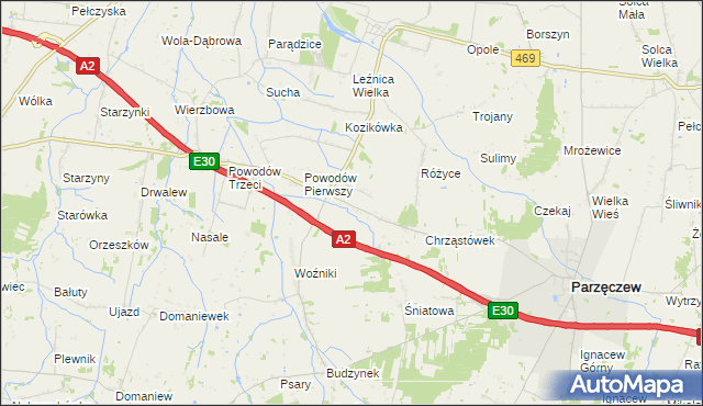 mapa Łążki, Łążki na mapie Targeo