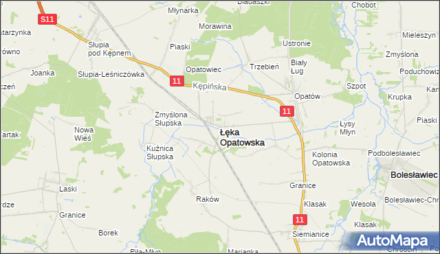 mapa Łęka Opatowska, Łęka Opatowska na mapie Targeo