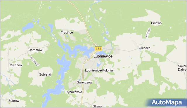 mapa Lubniewice, Lubniewice na mapie Targeo