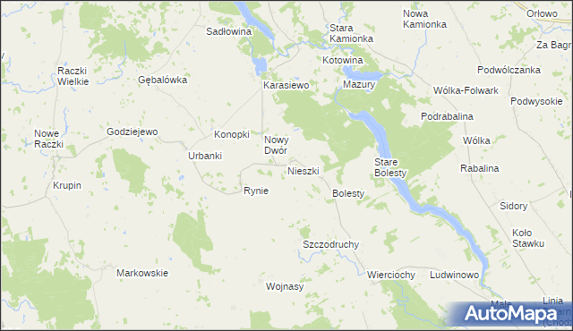 mapa Nieszki, Nieszki na mapie Targeo
