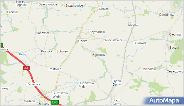 mapa Pęczków, Pęczków na mapie Targeo