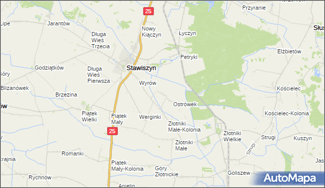 mapa Pólko gmina Stawiszyn, Pólko gmina Stawiszyn na mapie Targeo