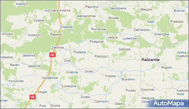 mapa Ratoszyn, Ratoszyn na mapie Targeo