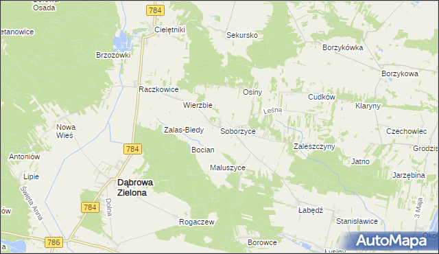 mapa Soborzyce, Soborzyce na mapie Targeo