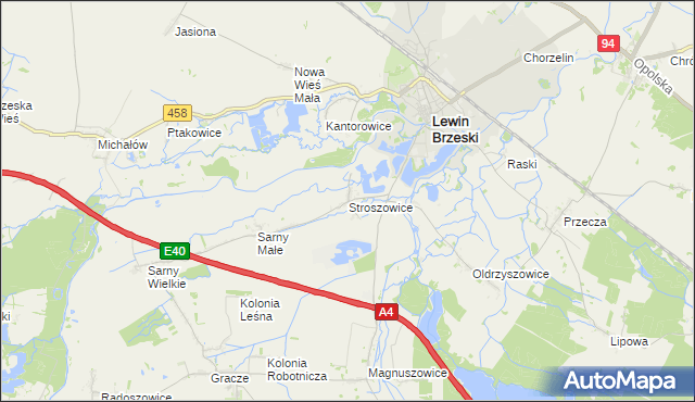 mapa Stroszowice, Stroszowice na mapie Targeo