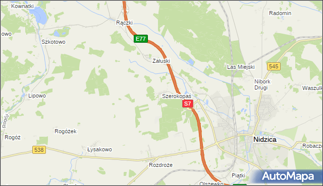 mapa Szerokopaś, Szerokopaś na mapie Targeo