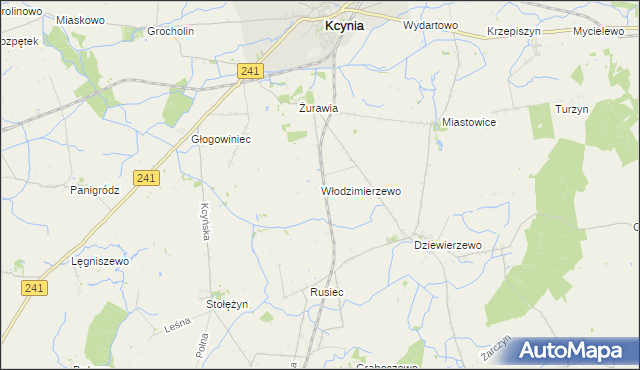 mapa Włodzimierzewo, Włodzimierzewo na mapie Targeo