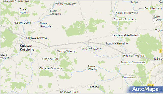 mapa Wnory-Pażochy, Wnory-Pażochy na mapie Targeo