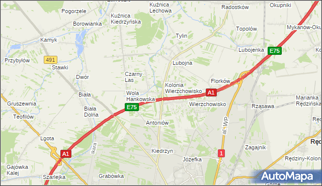 mapa Wola Kiedrzyńska, Wola Kiedrzyńska na mapie Targeo