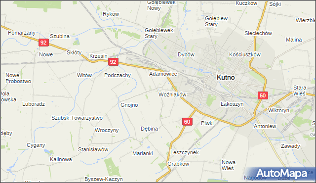 mapa Woźniaków, Woźniaków na mapie Targeo