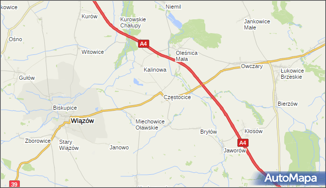 mapa Częstocice, Częstocice na mapie Targeo