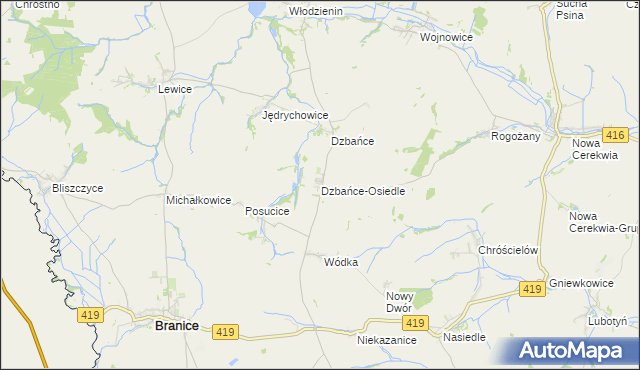 mapa Dzbańce-Osiedle, Dzbańce-Osiedle na mapie Targeo