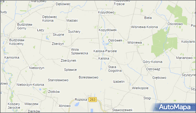 mapa Kaliska gmina Wilczyn, Kaliska gmina Wilczyn na mapie Targeo