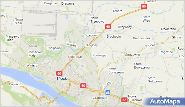 mapa Kostrogaj, Kostrogaj na mapie Targeo