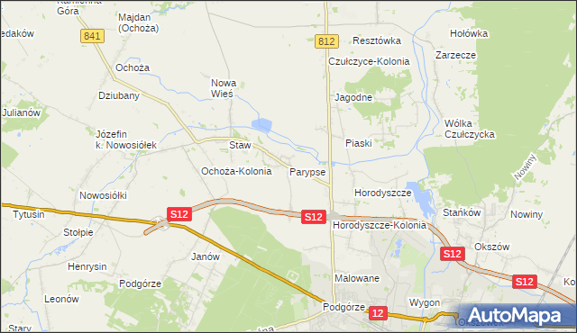 mapa Parypse, Parypse na mapie Targeo