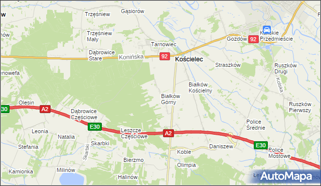 mapa Białków Górny, Białków Górny na mapie Targeo