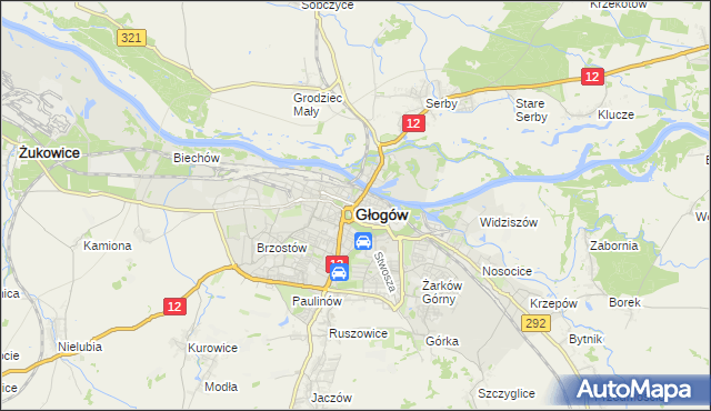 mapa Głogów, Głogów na mapie Targeo