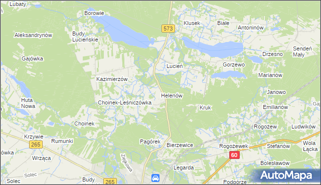 mapa Helenów gmina Gostynin, Helenów gmina Gostynin na mapie Targeo