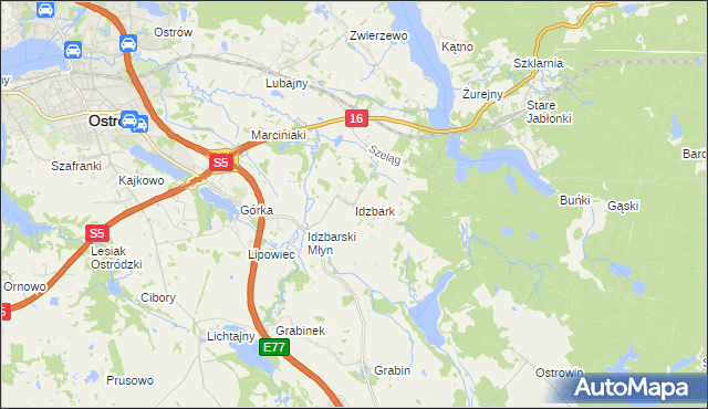 mapa Idzbark, Idzbark na mapie Targeo