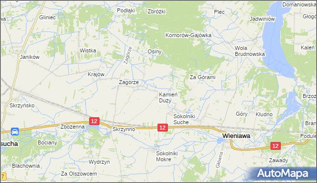 mapa Kamień Duży gmina Wieniawa, Kamień Duży gmina Wieniawa na mapie Targeo