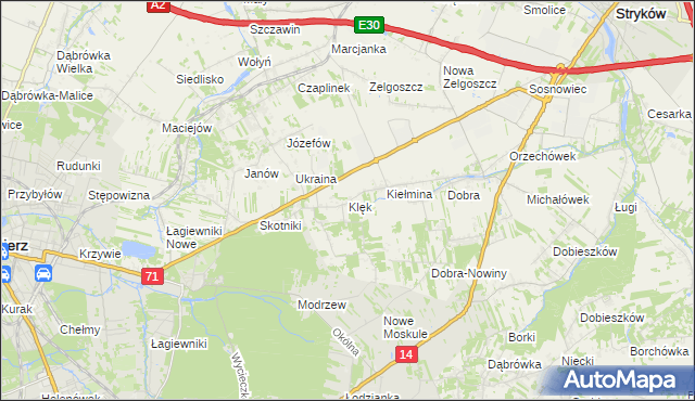 mapa Klęk, Klęk na mapie Targeo