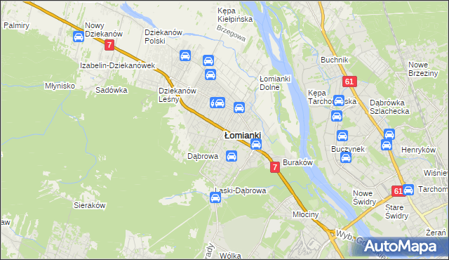 mapa Łomianki, Łomianki na mapie Targeo