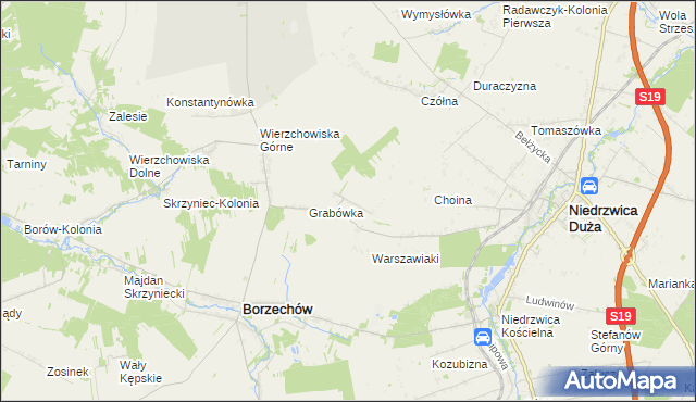 mapa Majdan Borzechowski, Majdan Borzechowski na mapie Targeo