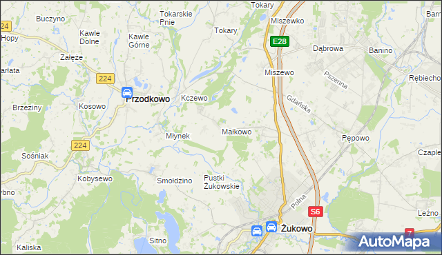 mapa Małkowo, Małkowo na mapie Targeo