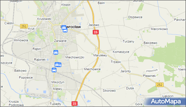 mapa Marulewy, Marulewy na mapie Targeo