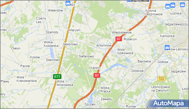 mapa Mieszkowo gmina Piaseczno, Mieszkowo gmina Piaseczno na mapie Targeo