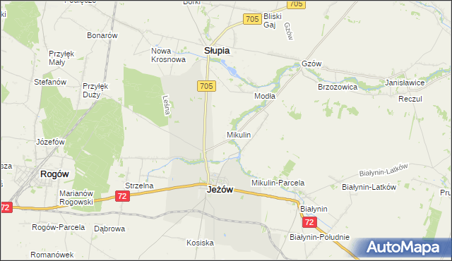 mapa Mikulin gmina Jeżów, Mikulin gmina Jeżów na mapie Targeo