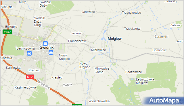 mapa Minkowice-Kolonia, Minkowice-Kolonia na mapie Targeo