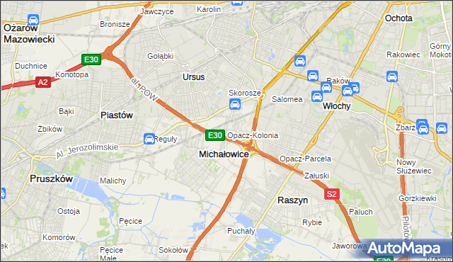 mapa Opacz-Kolonia, Opacz-Kolonia na mapie Targeo