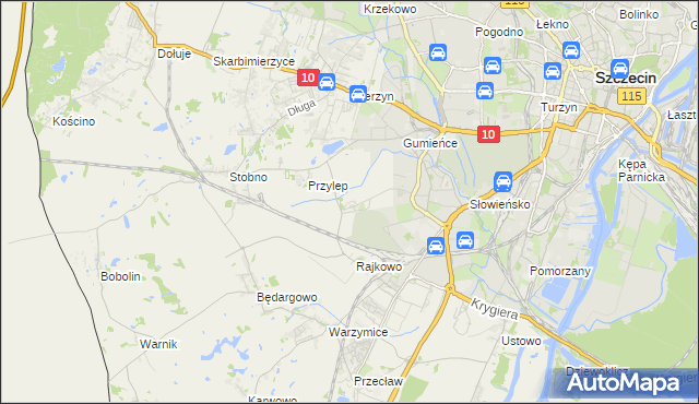 mapa Ostoja gmina Kołbaskowo, Ostoja gmina Kołbaskowo na mapie Targeo