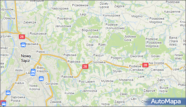 mapa Paszyn, Paszyn na mapie Targeo