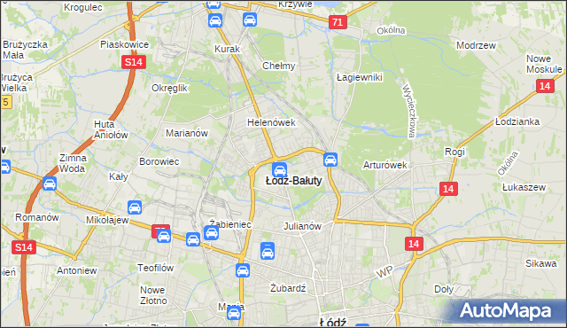 mapa Radogoszcz gmina Łódź, Radogoszcz gmina Łódź na mapie Targeo
