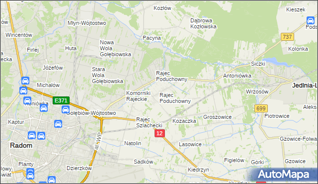 mapa Rajec Poduchowny, Rajec Poduchowny na mapie Targeo